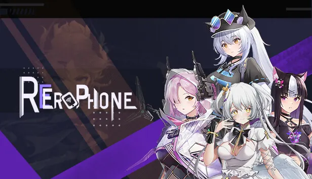 Erophone游戏封面展示主要人物与科技界面风格
