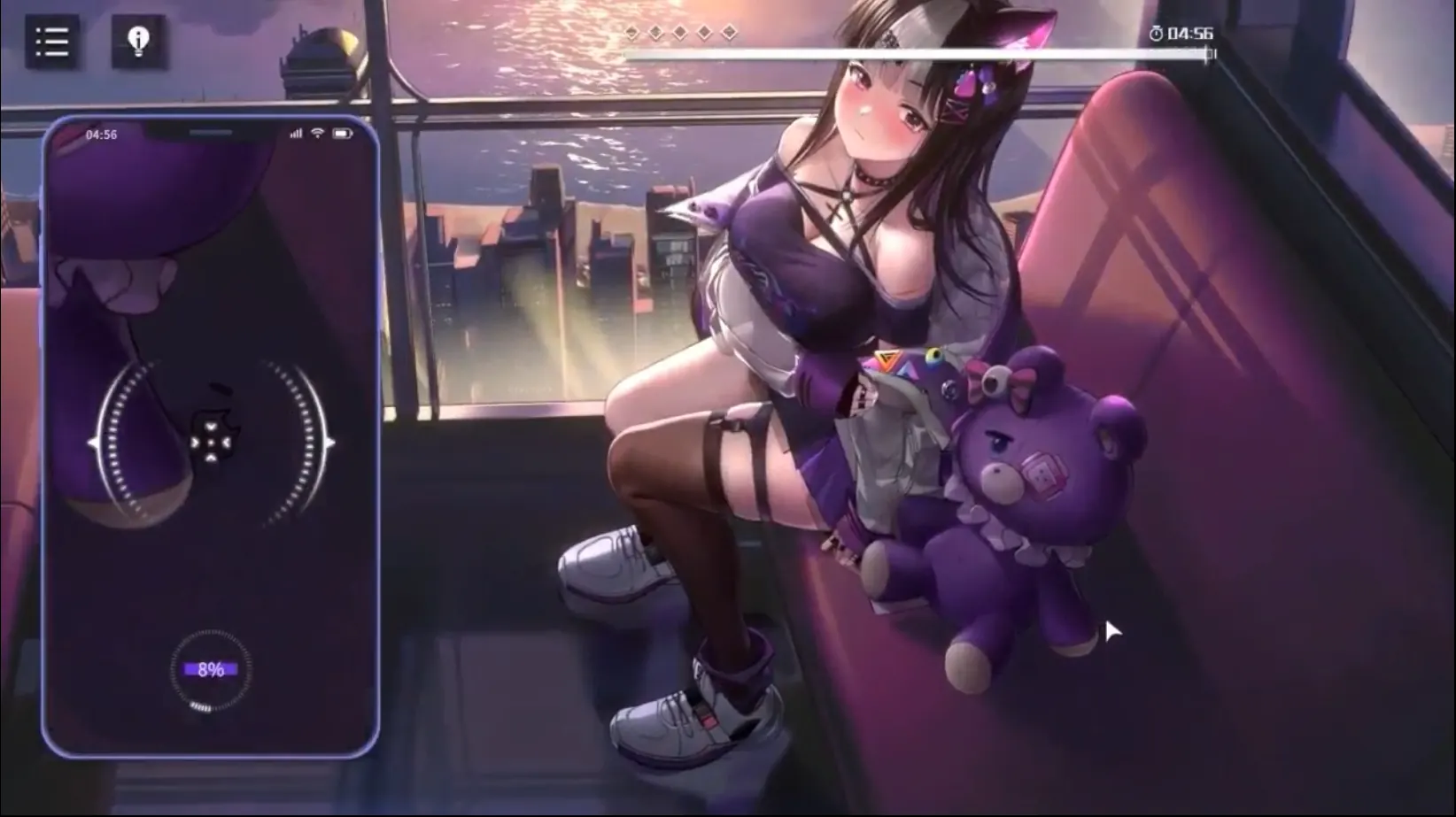 Erophone攻略中常见的手机进度界面与观察流程场景